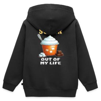 SUGAR OUT OF MY LIFE - Kinder Premium Organic Zip Hoodie - Schwarz - Hinten - AI Model Kid Male (0cm)