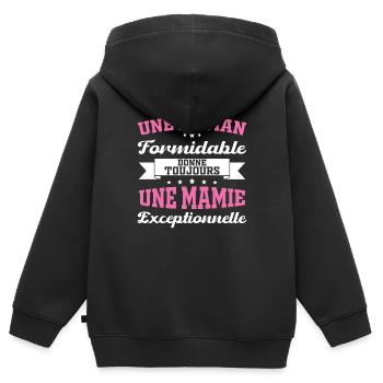 Gift for Grandma - An Exceptional Granny - Kids Premium Organic Zip-up Hoodie - black - Back - AI Model Kid Male (0cm)