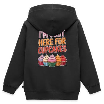 Cupcake Dire Cupcakes Drôle Cupcake Cadeau - Sweat Premium à capuche zippé enfant bio - noir - Dos - AI Model Kid Male (0cm)