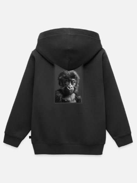 Gorillas Gorilla - Kids Premium Organic Zip-up Hoodie - black
