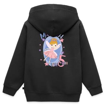 Geburtstagsshirt 5 Jahre Mädchen 5. Geburtstag Fee - Kinder Premium Organic Zip Hoodie - Schwarz - Hinten - AI Model Kid Male (0cm)