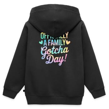 Offiziell eine Family Gotcha Day Tie Dye Adoption - Kinder Premium Organic Zip Hoodie - Schwarz - Hinten - AI Model Kid Male (0cm)
