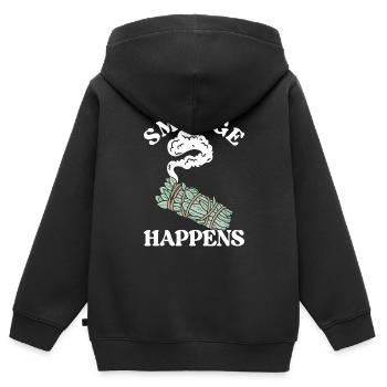 Kräuter Räuchern Smudging Spirituell - Kinder Premium Organic Zip Hoodie - Schwarz - Hinten - AI Model Kid Male (0cm)
