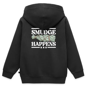Kräuter Räuchern Smudging Spirituell - Kinder Premium Organic Zip Hoodie - Schwarz - Hinten - AI Model Kid Male (0cm)