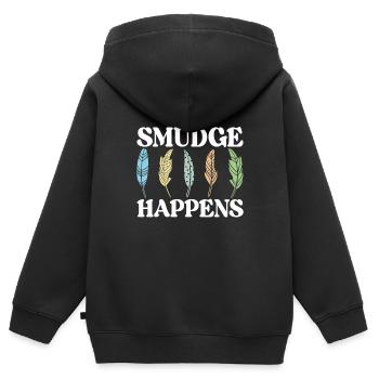 Kräuter Räuchern Smudging Spirituell - Kinder Premium Organic Zip Hoodie - Schwarz - Hinten - AI Model Kid Male (0cm)