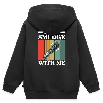 Kräuter Räuchern Smudging Spirituell - Kinder Premium Organic Zip Hoodie - Schwarz - Hinten - AI Model Kid Male (0cm)