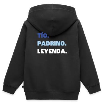 Onkel Pate Legende - Kinder Premium Organic Zip Hoodie - Schwarz - Hinten - AI Model Kid Male (0cm)