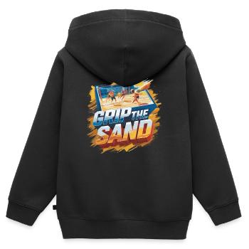 Beachvolleyball The Sand - Kinder Premium Organic Zip Hoodie - Schwarz - Hinten - AI Model Kid Male (0cm)
