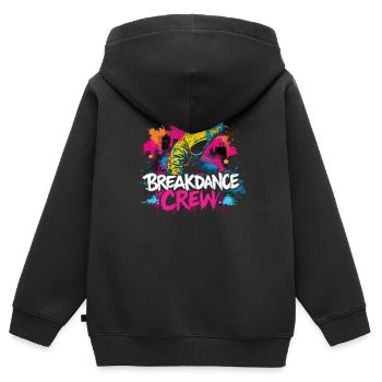 Breakdance Crew Breakdance Breakdancing Breakdance - Sweat Premium à capuche zippé enfant bio - noir - Dos - AI Model Kid Male (0cm)
