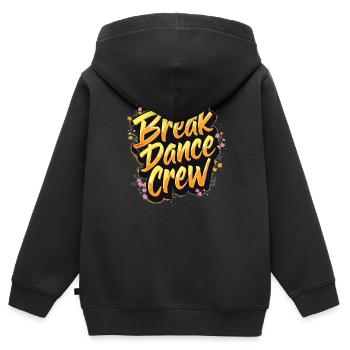 Breakdance Crew Breakdance Breakdancing Breakdance - Sweat Premium à capuche zippé enfant bio - noir - Dos - AI Model Kid Male (0cm)