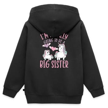 I`m Finally Going To Be A Big Sister Unicorn Gift - Kinder Premium Organic Zip Hoodie - Schwarz - Hinten - AI Model Kid Male (0cm)