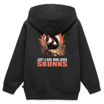 Stinktiere Stinktier - Kinder Premium Organic Zip Hoodie - Schwarz - Hinten - AI Model Kid Male (0cm)