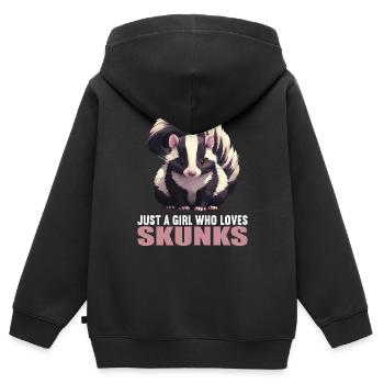 Stinktiere Stinktier - Kinder Premium Organic Zip Hoodie - Schwarz - Hinten - AI Model Kid Male (0cm)