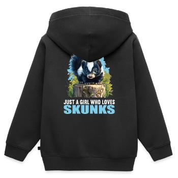 Stinktiere Stinktier - Kinder Premium Organic Zip Hoodie - Schwarz - Hinten - AI Model Kid Male (0cm)