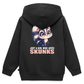 Stinktiere Stinktier - Kinder Premium Organic Zip Hoodie - Schwarz - Hinten - AI Model Kid Male (0cm)