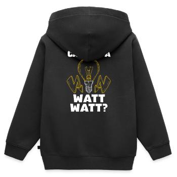 Kann Ich Ein Watt Watt Bekommen? Lustiges - Kinder Premium Organic Zip Hoodie - Schwarz - Hinten - AI Model Kid Male (0cm)