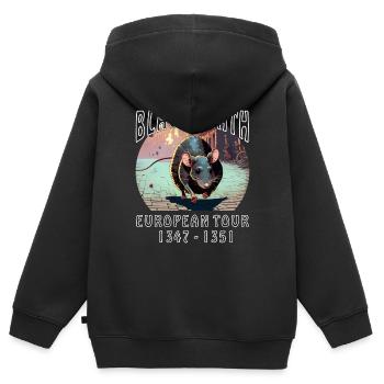 PESTE NOIRE CHEZ LE RAT - Sweat Premium à capuche zippé enfant bio - noir - Dos - AI Model Kid Male (0cm)