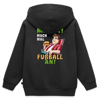LIEGESTUHL MANN HAMBURGER FUßBALL - Kinder Premium Organic Zip Hoodie - Schwarz - Hinten - AI Model Kid Male (0cm)