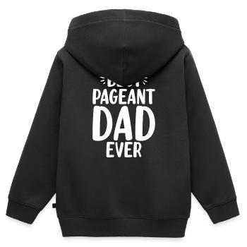 Meilleur concours de beauté de tous les temps Concours de papa drôle - Sweat Premium à capuche zippé enfant bio - noir - Dos - AI Model Kid Male (0cm)