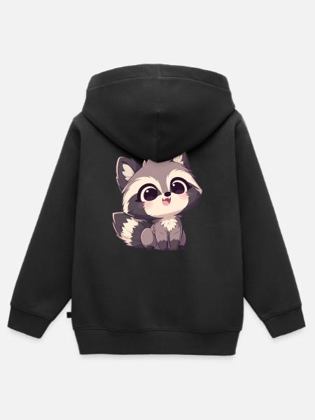 Raccoons Raccoon - Kids Premium Organic Zip-up Hoodie - black