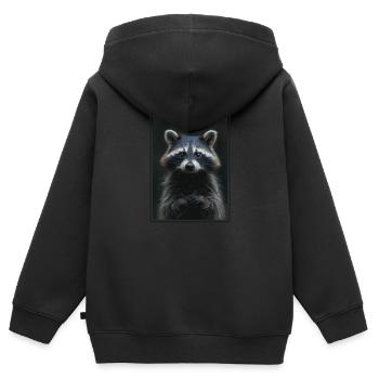 Waschbären Waschbär - Kinder Premium Organic Zip Hoodie - Schwarz - Hinten - AI Model Kid Male (0cm)