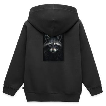 Waschbären Waschbär - Kinder Premium Organic Zip Hoodie - Schwarz - Hinten - AI Model Kid Male (0cm)