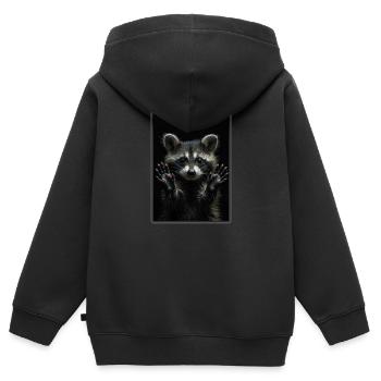 Waschbären Waschbär - Kinder Premium Organic Zip Hoodie - Schwarz - Hinten - AI Model Kid Male (0cm)