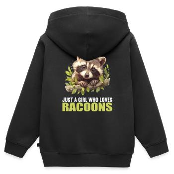 Waschbären Waschbär - Kinder Premium Organic Zip Hoodie - Schwarz - Hinten - AI Model Kid Male (0cm)