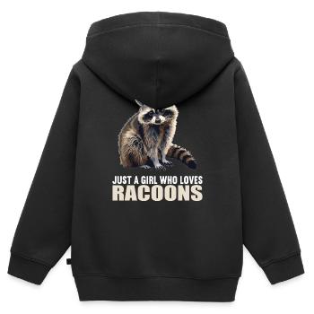 Waschbären Waschbär - Kinder Premium Organic Zip Hoodie - Schwarz - Hinten - AI Model Kid Male (0cm)