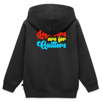Les restes sont pour les fumeurs Citation alimentaire amusante - Sweat Premium à capuche zippé enfant bio - noir - Dos - AI Model Kid Male (0cm)