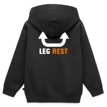 Repose-jambes Art graphique amusant avec des flèches - Sweat Premium à capuche zippé enfant bio - noir - Dos - AI Model Kid Male (0cm)