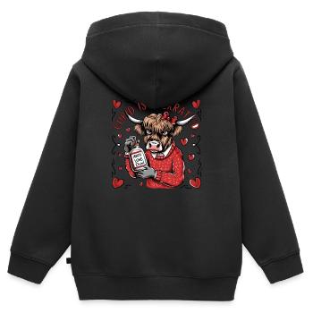Single Valentine's Day Love Cupid Funny Saying - Kids Premium Organic Zip-up Hoodie - black - Back - AI Model Kid Male (0cm)