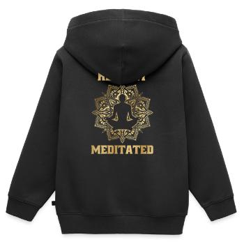 Heavily Meditated Mandala Spiritualität Innere - Kinder Premium Organic Zip Hoodie - Schwarz - Hinten - AI Model Kid Male (0cm)