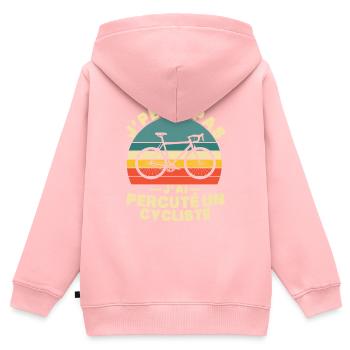 Ich kann nicht, ich fahre einen Radfahrer an - Kinder Premium Organic Zip Hoodie - Rosa - Hinten - AI Model Kid Female (0cm)