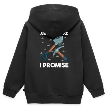 Just One More Rock I Promise: Perfekte Wahl für - Kinder Premium Organic Zip Hoodie - Schwarz - Hinten - AI Model Kid Male (0cm)