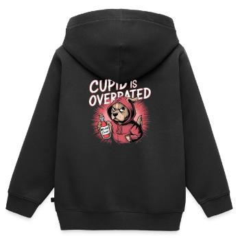 Single Valentine's Day Love Cupid Funny Saying - Kids Premium Organic Zip-up Hoodie - black - Back - AI Model Kid Male (0cm)