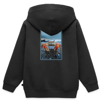Crabe Crabe - Sweat Premium à capuche zippé enfant bio - noir - Dos - AI Model Kid Male (0cm)