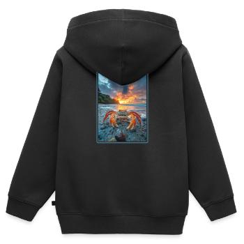 Crabe Crabe - Sweat Premium à capuche zippé enfant bio - noir - Dos - AI Model Kid Male (0cm)