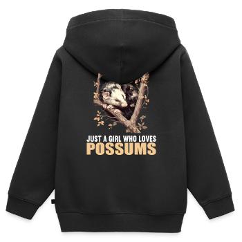 Opossum Opossums - Kinder Premium Organic Zip Hoodie - Schwarz - Hinten - AI Model Kid Male (0cm)