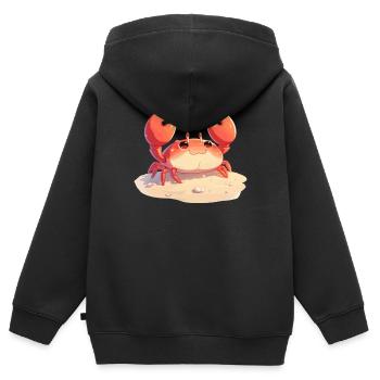 Crabe Crabe - Sweat Premium à capuche zippé enfant bio - noir - Dos - AI Model Kid Male (0cm)