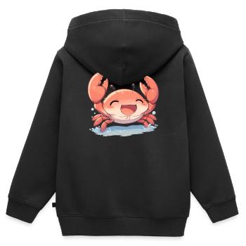 Crabe Crabe - Sweat Premium à capuche zippé enfant bio - noir - Dos - AI Model Kid Male (0cm)