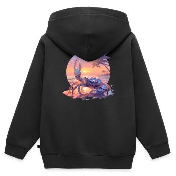 Crabe Crabe - Sweat Premium à capuche zippé enfant bio - noir - Dos - AI Model Kid Male (0cm)