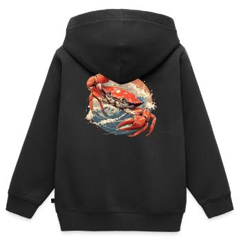 Crabe Crabe - Sweat Premium à capuche zippé enfant bio - noir - Dos - AI Model Kid Male (0cm)