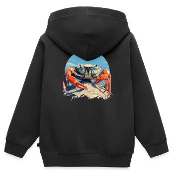 Crabe Crabe - Sweat Premium à capuche zippé enfant bio - noir - Dos - AI Model Kid Male (0cm)