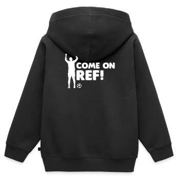 Fußball Fan Jubel Schiedsrichter Motivation - Kinder Premium Organic Zip Hoodie - Schwarz - Hinten - AI Model Kid Male (0cm)