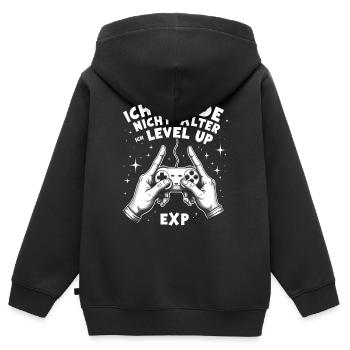 Gaming-Geburtstag - Level up Celebration - Kinder Premium Organic Zip Hoodie - Schwarz - Hinten - AI Model Kid Male (0cm)