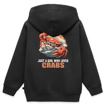 Crabe Crabe - Sweat Premium à capuche zippé enfant bio - noir - Dos - AI Model Kid Male (0cm)