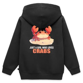 Krabbe Krabben - Kinder Premium Organic Zip Hoodie - Schwarz - Hinten - AI Model Kid Male (0cm)
