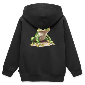 Frog Frogs - Kids Premium Organic Zip-up Hoodie - black - Back - AI Model Kid Male (0cm)