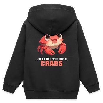 Krabbe Krabben - Kinder Premium Organic Zip Hoodie - Schwarz - Hinten - AI Model Kid Male (0cm)